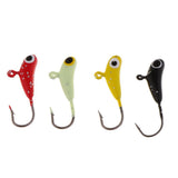 Maxbell 4 Pieces Winter Mini Ice Fishing Lures Lead Jig Head Ice Fishing Hooks 13mm/1.6g - Aladdin Shoppers