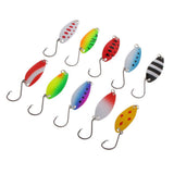 10pcs/set Spinners Spoons Fishing Lures Baits with Single Hook 4cm/6g for Bass Trout Salmon Fishing - Aladdin Shoppers