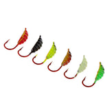 Maxbell 6 Pieces Winter Mini Ice Fishing Lures Lead Jig Head Ice Fishing Hooks 22mm/1.4g - Aladdin Shoppers