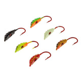 Maxbell 6 Pieces Winter Mini Ice Fishing Lures Lead Jig Head Ice Fishing Hooks 22mm/1.4g - Aladdin Shoppers
