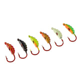 Maxbell 6 Pieces Winter Mini Ice Fishing Lures Lead Jig Head Ice Fishing Hooks 22mm/1.4g - Aladdin Shoppers