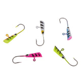 Maxbell 5Pcs/Set Mini Ice Fishing Barbed Hook Lure 20mm/1.7g Lead Jig Head Hooks Baits Crank Hooks - Aladdin Shoppers