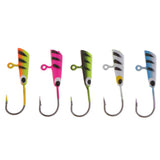 Maxbell 5Pcs/Set Mini Ice Fishing Barbed Hook Lure 20mm/1.7g Lead Jig Head Hooks Baits Crank Hooks - Aladdin Shoppers