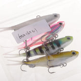 Maxbell 4pcs Sinking Swimbaits PVC Split Tail Casting Soft Lead Fishing Lures with 2 Treble Hooks - Aladdin Shoppers