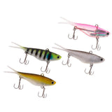 Maxbell 4pcs Sinking Swimbaits PVC Split Tail Casting Soft Lead Fishing Lures with 2 Treble Hooks - Aladdin Shoppers