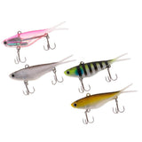 Maxbell 4pcs Sinking Swimbaits PVC Split Tail Casting Soft Lead Fishing Lures with 2 Treble Hooks - Aladdin Shoppers