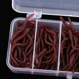 Maxbell 150pcs Earthworm Worm Lure, Smell Red Maggot Bait, Soft Plastic Fishing Lures - Aladdin Shoppers