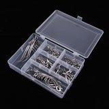 Maxbell 55pcs Fishing Rod Guides Set Tips Line Ring Stainless Steel Frame Ceramic Ring for Trolling Jigging 6 Sizes - Aladdin Shoppers