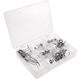 Maxbell 55pcs Fishing Rod Guides Set Tips Line Ring Stainless Steel Frame Ceramic Ring for Trolling Jigging 6 Sizes - Aladdin Shoppers