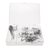 Maxbell 55pcs Fishing Rod Guides Set Tips Line Ring Stainless Steel Frame Ceramic Ring for Trolling Jigging 6 Sizes - Aladdin Shoppers