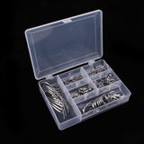 Maxbell 55pcs Fishing Rod Guides Set Tips Line Ring Stainless Steel Frame Ceramic Ring for Trolling Jigging 6 Sizes - Aladdin Shoppers