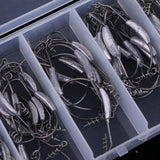 50pcs Weighted Superline Spring Hook with Centering Pin Offset Circle Worm Jig Fishing Hooks - Aladdin Shoppers