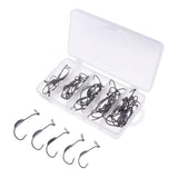 50pcs Weighted Superline Spring Hook with Centering Pin Offset Circle Worm Jig Fishing Hooks - Aladdin Shoppers