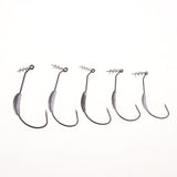 50pcs Weighted Superline Spring Hook with Centering Pin Offset Circle Worm Jig Fishing Hooks - Aladdin Shoppers
