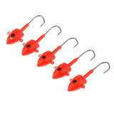 5pcs Saltwater Jig Heads Baits Hooks Lead Head Jig Fishing Lures for Carp, Bass, Whiting, Trout, Flounder - Aladdin Shoppers
