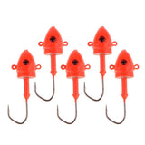 5pcs Saltwater Jig Heads Baits Hooks Lead Head Jig Fishing Lures for Carp, Bass, Whiting, Trout, Flounder - Aladdin Shoppers