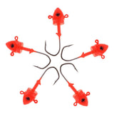 5pcs Jigging Hook Red Fishing Hook 21g/6cm Weight Lead Jig Fishhook - Aladdin Shoppers