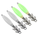 Maxbell 4pcs Sea Fishing Squid Hooks Octopus Hook Saltwater Fishing Lure Hard Bait Green and White - Aladdin Shoppers