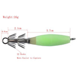 Maxbell 4pcs Sea Fishing Squid Hooks Octopus Hook Saltwater Fishing Lure Hard Bait Green and White - Aladdin Shoppers