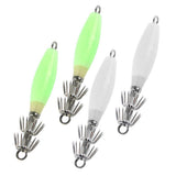 Maxbell 4pcs Sea Fishing Squid Hooks Octopus Hook Saltwater Fishing Lure Hard Bait Green and White - Aladdin Shoppers