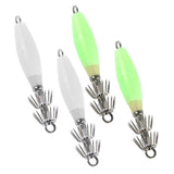 Maxbell 4pcs Sea Fishing Squid Hooks Octopus Hook Saltwater Fishing Lure Hard Bait Green and White - Aladdin Shoppers