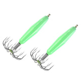 Maxbell Stainless Steel Luminous Squid Hook Barrel Umbrella Octopus Hook 6.3/7.2cm