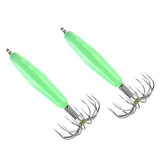 Maxbell Stainless Steel Luminous Squid Hook Barrel Umbrella Octopus Hook 6.3/7.2cm