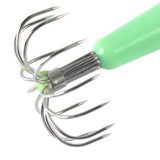 Maxbell Stainless Steel Luminous Squid Hook Barrel Umbrella Octopus Hook 6.3/7.2cm