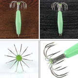 Maxbell Stainless Steel Luminous Squid Hook Barrel Umbrella Octopus Hook 6.3/7.2cm