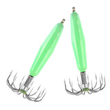 Maxbell Stainless Steel Luminous Squid Hook Barrel Umbrella Octopus Hook 6.3/7.2cm