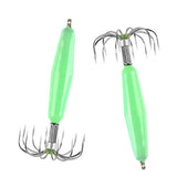 Maxbell Stainless Steel Luminous Squid Hook Barrel Umbrella Octopus Hook 6.3/7.2cm