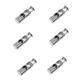 12Pcs Metal Barrel String Cord Locks 2 Hole Toggle Spring Clasp Stop End