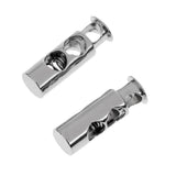 12Pcs Metal Barrel String Cord Locks 2 Hole Toggle Spring Clasp Stop End