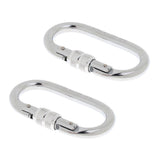 Maxbell Maxbell 2 Pieces 25KN Screwgate Locking Rock Climbing Caving Carabiner Silver