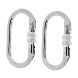 Maxbell Maxbell 2 Pieces 25KN Screwgate Locking Rock Climbing Caving Carabiner Silver