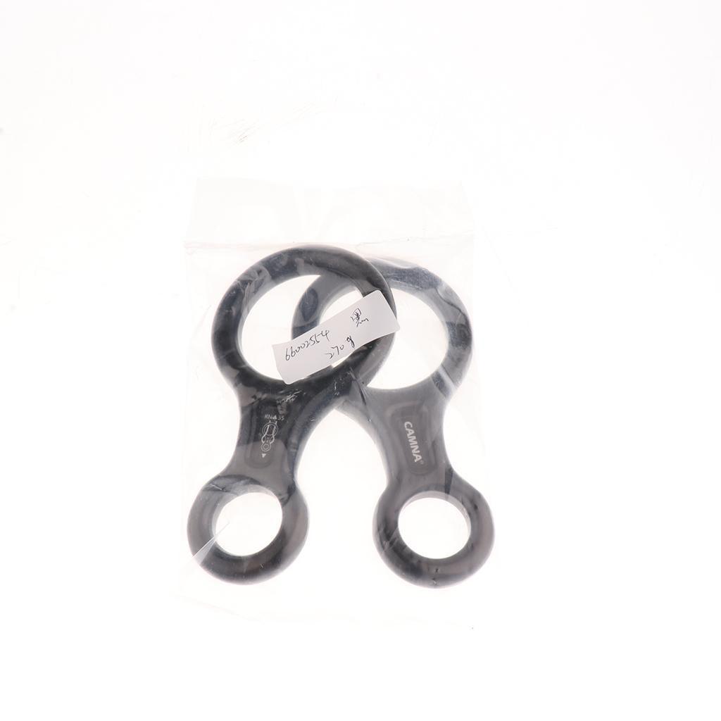Maxbell Maxbell 2 Pieces 35KN Aluminum Alloy Climbing Figure 8 Descender Belay Device Black