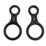 Maxbell 2 Pieces 35KN Aluminum Alloy Climbing Figure 8 Descender Belay Device Black - Aladdin Shoppers