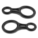 Maxbell 2 Pieces 35KN Aluminum Alloy Climbing Figure 8 Descender Belay Device Black - Aladdin Shoppers