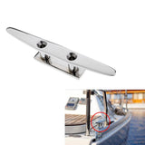 Maxbell 5x Heavy Duty 8" 316 Stainless Steel Marine Boat Flat Top Low Cleat Rope Tie