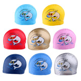 Maxbell Maxbell Children's Waterproof Cartoon Dolphin Swimming Cap Ear Protection Lake blue