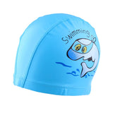 Maxbell Maxbell Children's Waterproof Cartoon Dolphin Swimming Cap Ear Protection Lake blue