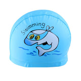 Maxbell Maxbell Children's Waterproof Cartoon Dolphin Swimming Cap Ear Protection Lake blue