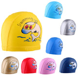 Maxbell Maxbell Children's Waterproof Cartoon Dolphin Swimming Cap Ear Protection Lake blue