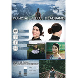 Winter Warm Fleece Ponytail Headband Ear Cover Ear Warmer Head Wear Black