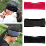 Winter Warm Fleece Ponytail Headband Ear Cover Ear Warmer Head Wear Black