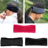 Winter Warm Fleece Ponytail Headband Ear Cover Ear Warmer Head Wear Black