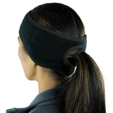 Winter Warm Fleece Ponytail Headband Ear Cover Ear Warmer Head Wear Black