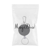 Maxbell 48 Pcs Retractable Key Chains Badge Holders Steel Recoil Ring Belt Clip 60cm