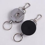 Maxbell 48 Pcs Retractable Key Chains Badge Holders Steel Recoil Ring Belt Clip 60cm