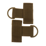 Maxbell 4x2 Pieces Outdoor MOLLE Nylon Webbing T Hook & Loop D Key Ring Tan